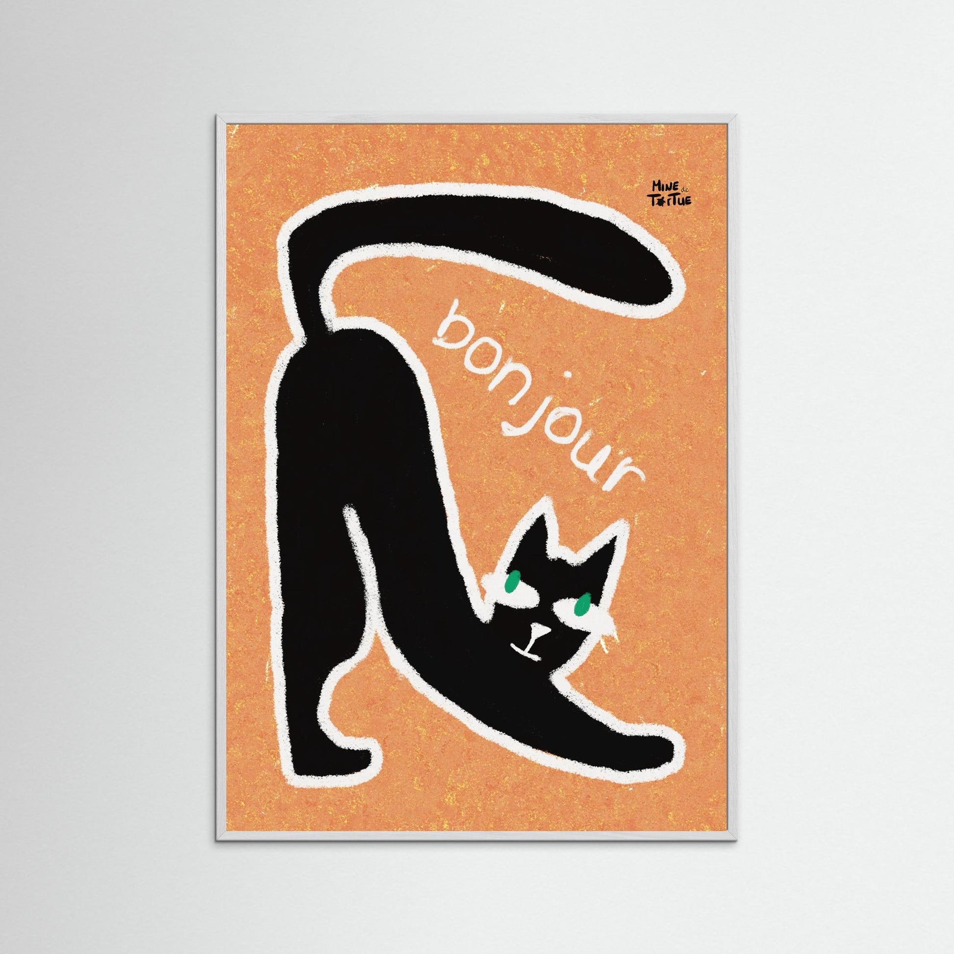 Poster print ‘Chatty Cat Bonjour’