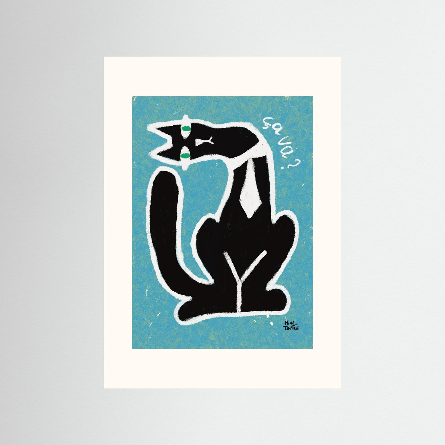 Poster print ‘Chatty Cat Ça Va?’