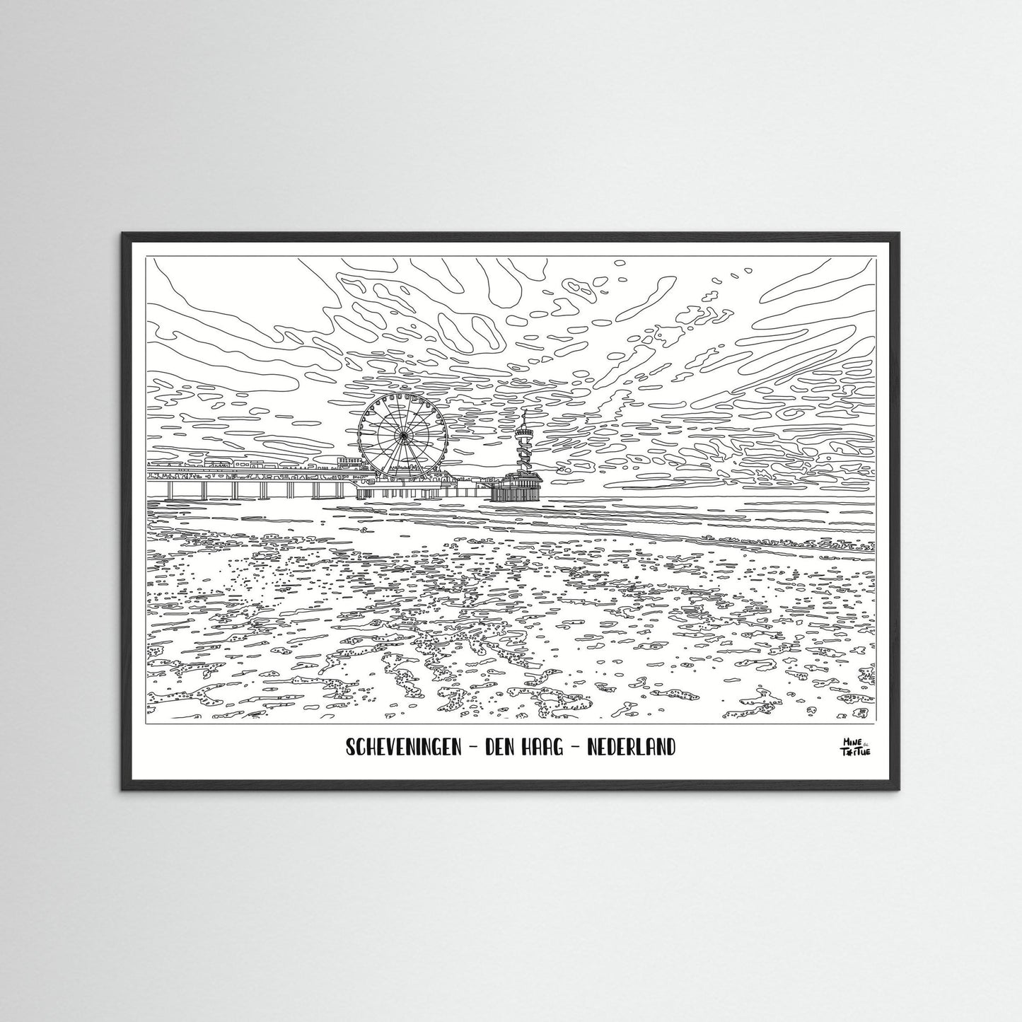 Poster Print ‘Scheveningen in Black & White’