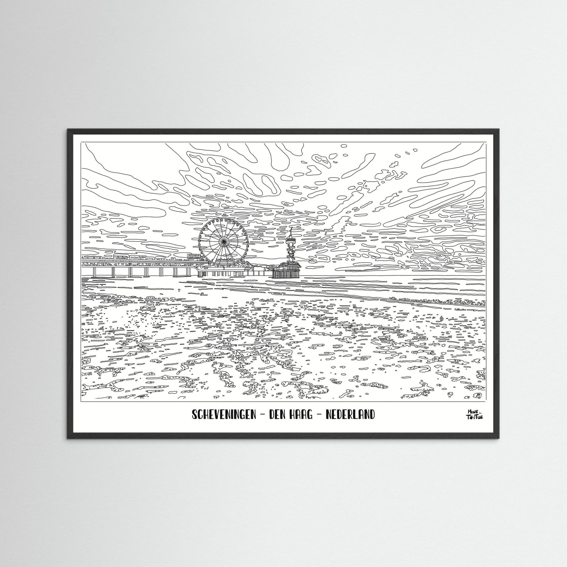 Poster Print ‘Scheveningen in Black & White’