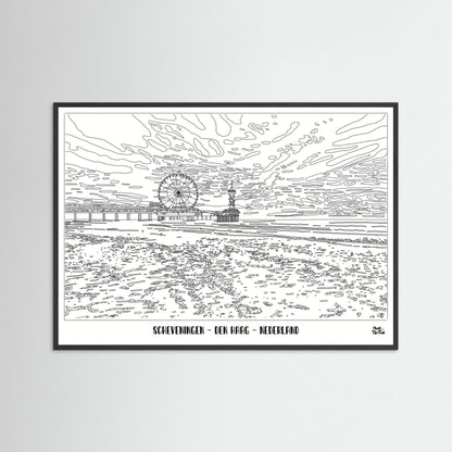 Poster Print ‘Scheveningen in Black & White’