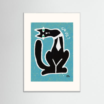 Poster print ‘Chatty Cat Ça Va?’