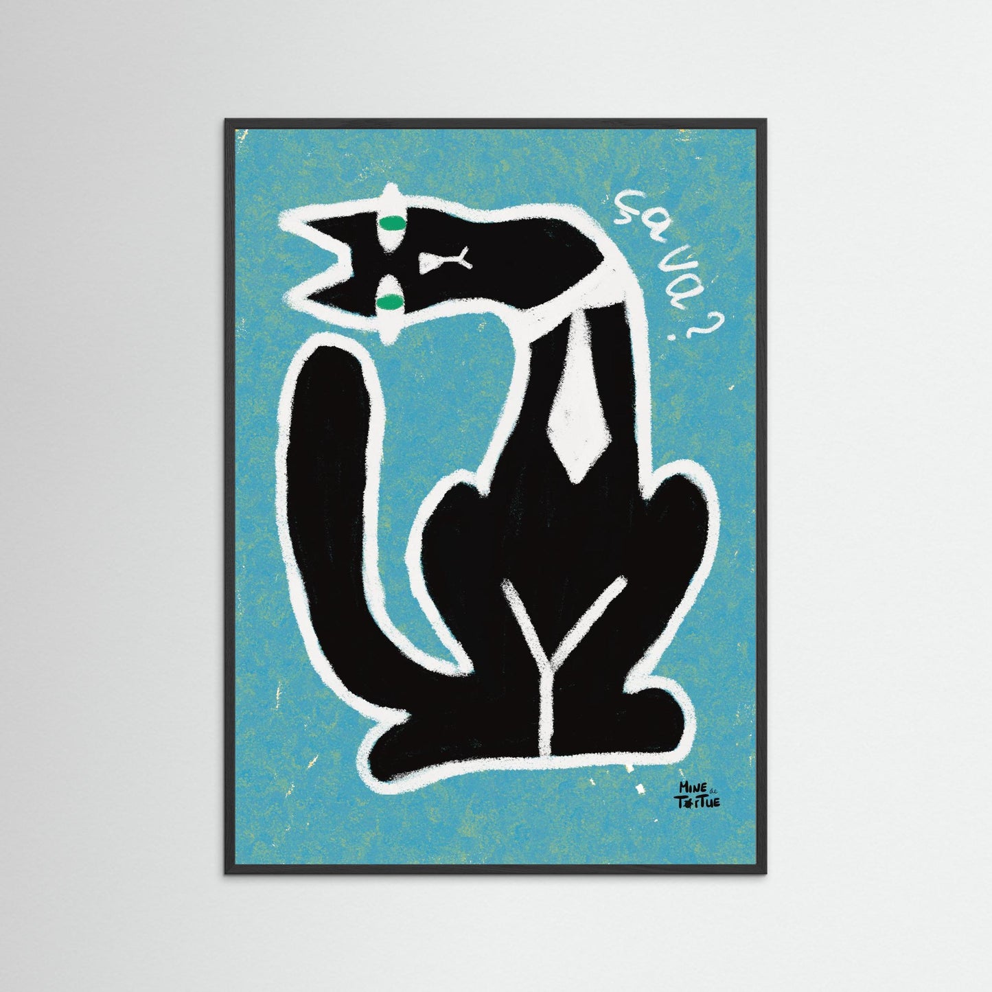 Poster print ‘Chatty Cat Ça Va?’