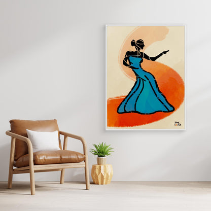 Canvas print ‘Blue dress dancing’