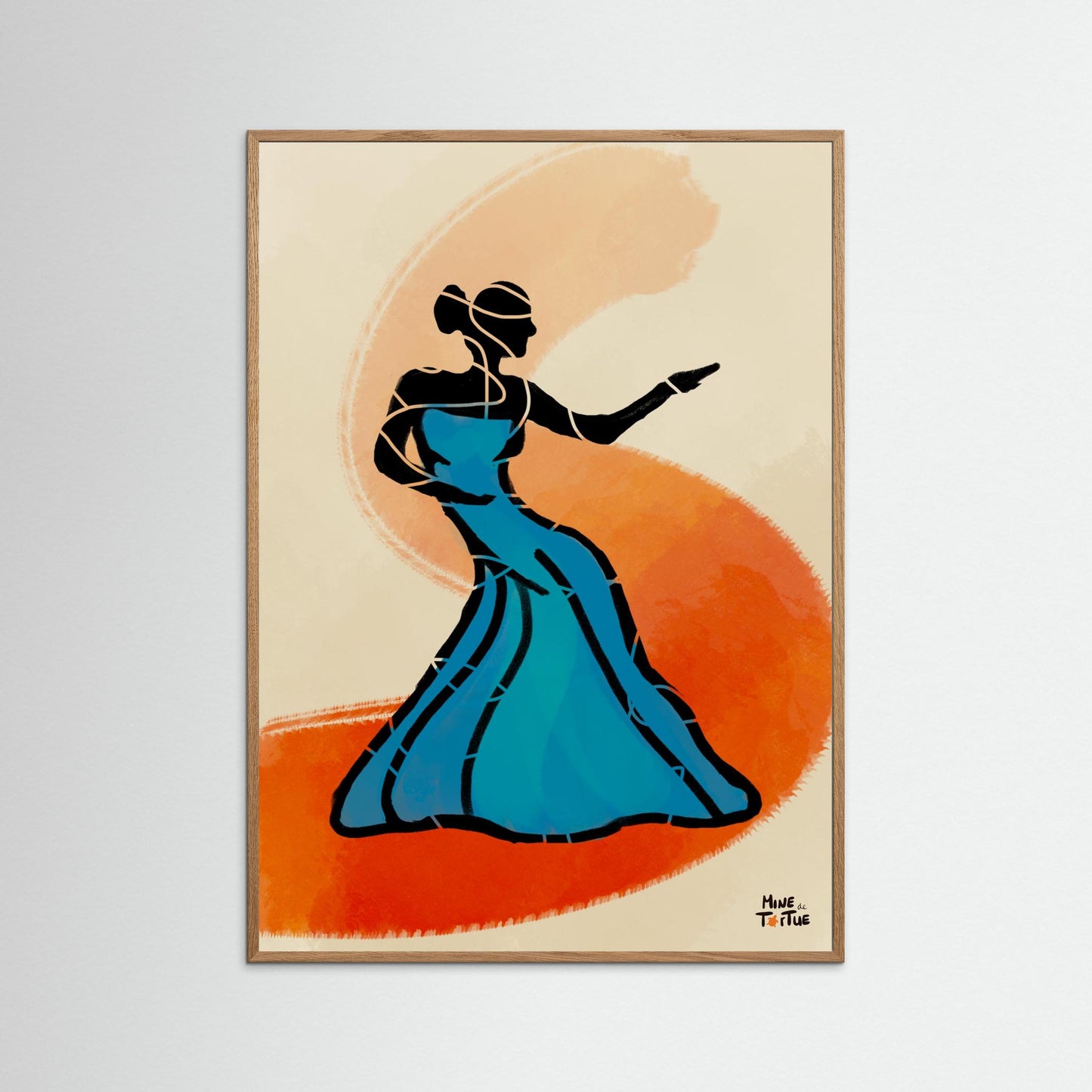 Poster print ‘Blue dress dancing’