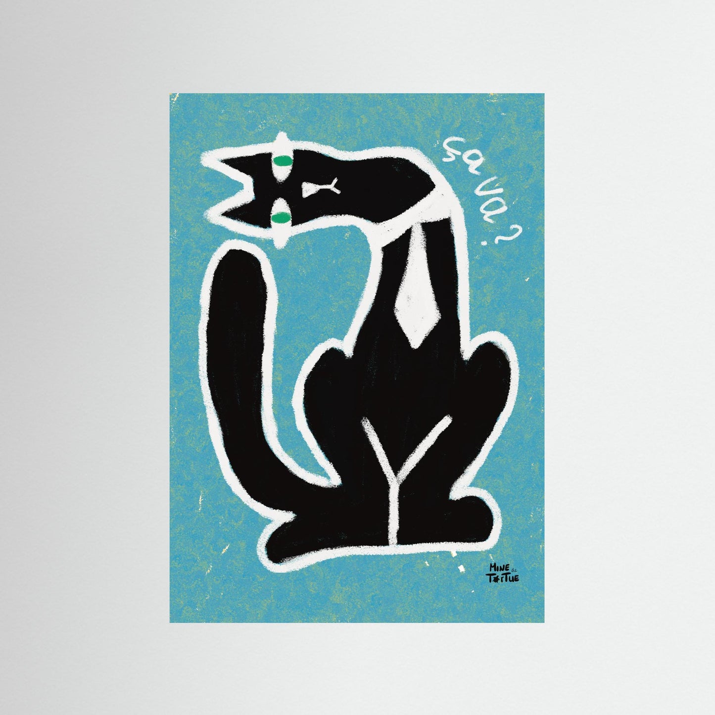 Poster print ‘Chatty Cat Ça Va?’