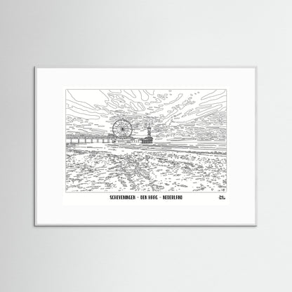 Poster Print ‘Scheveningen in Black & White’